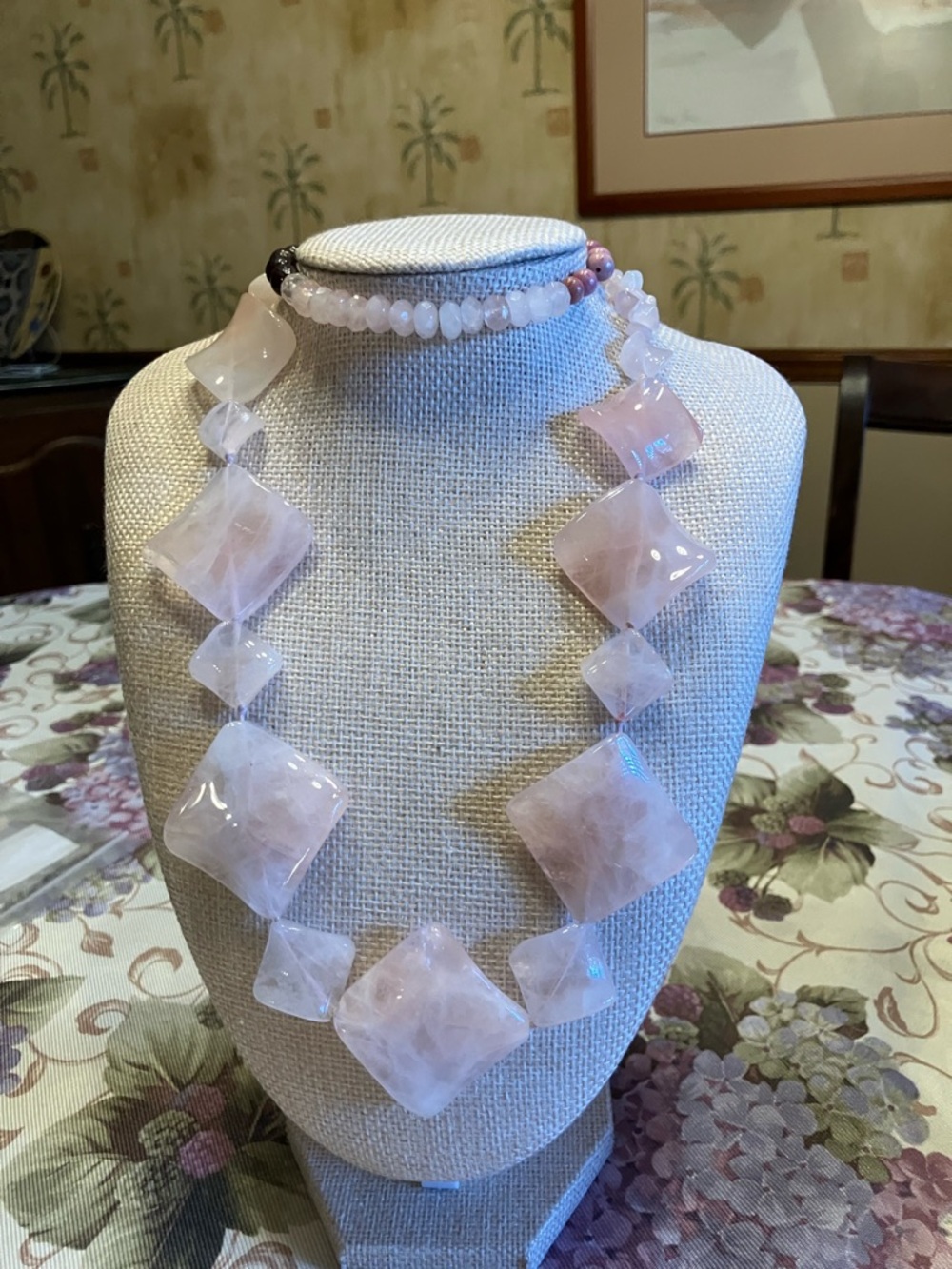 ROSE QUARTZ NECKLACE AND MATCHED BRACELET